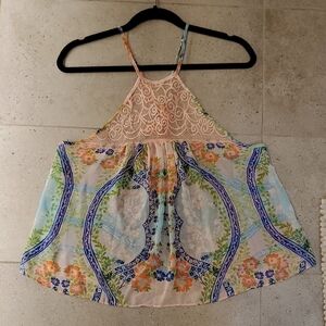 In Bloom Floral Lace Halter Top